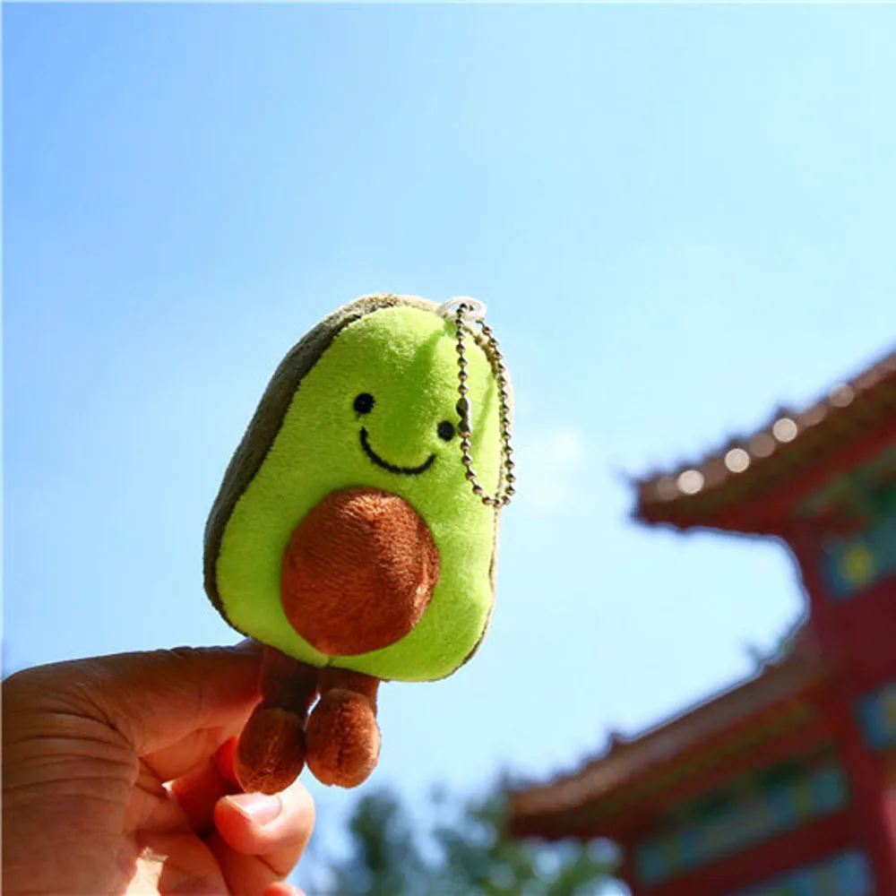 Kawaii вельветовые куклы авокадо плюшевая цепочка для ключей маленькая Детская