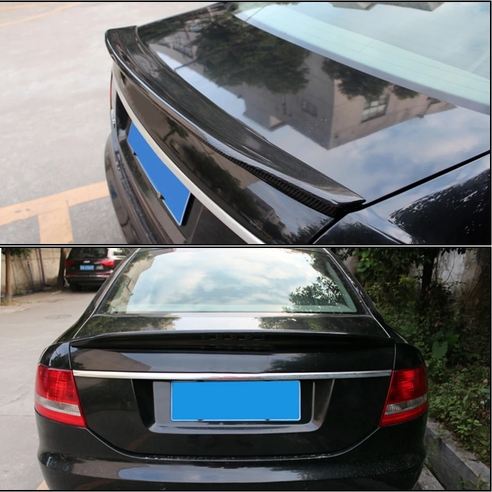 Для Audi A6 C6 спойлер из углеволокна багажник губы крыло 2005-2011 задний багажник глянцевый черный спойлер