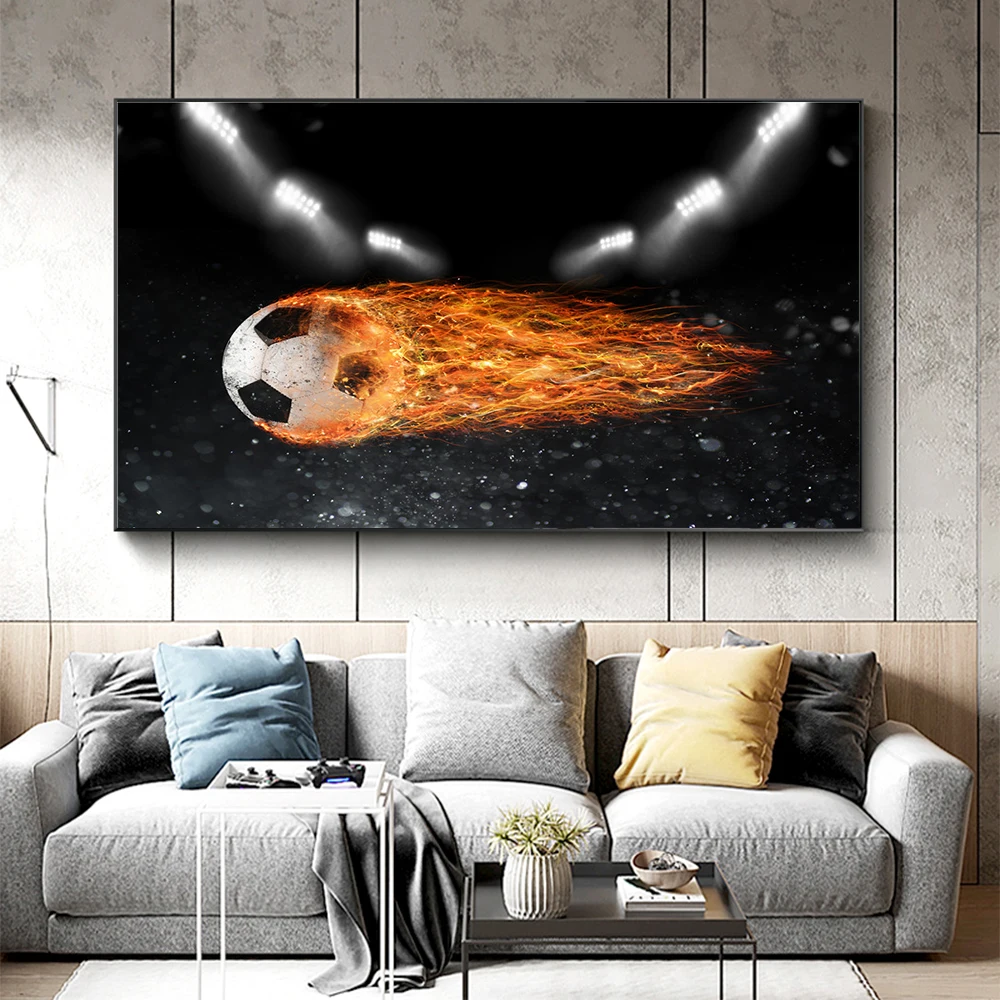 Плакаты с изображением огненного футбола современные картины на холсте цитаты
