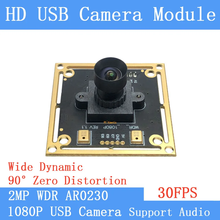 

Full HD WDR 90° Zero Distortion OTG UVC Webcam 30FPS USB Camera Module Backlight Shooting Wide Dynamic 1080P Linux Support Audio