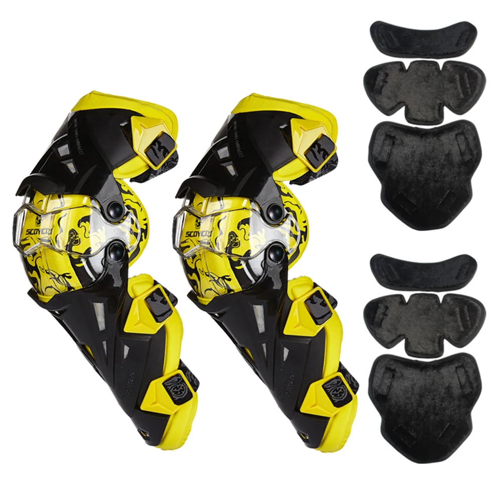K12 Yellow warm Scoyco мотоциклетные наколенники для мужчин Защитное снаряжение наколенники Gurad Rodiller для мужчин t gear для мотокросса Joelheira gear - Цвет: K12 Yellow warm