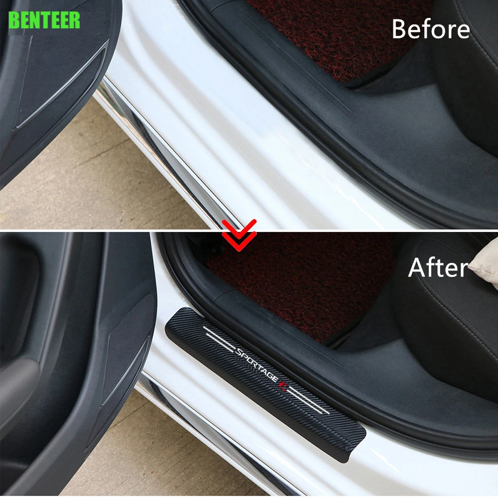 

4pcs Carbon fiber car protection sticker for kia rio rio xline ceed stinger venga sportage R serento