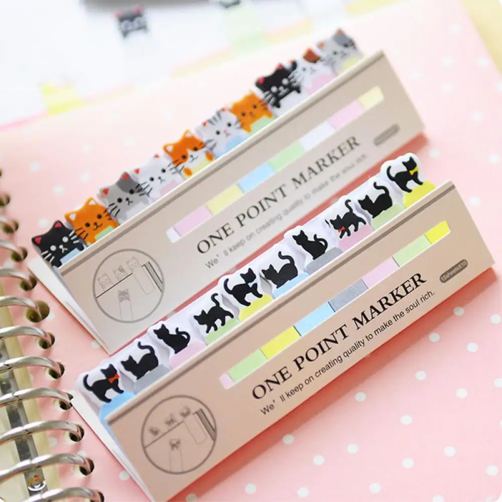 DIY Mini Cute Kawaii Cartoon Animal Heart Memo Pad Black Cat N Times Note Paper канцелярские корейские