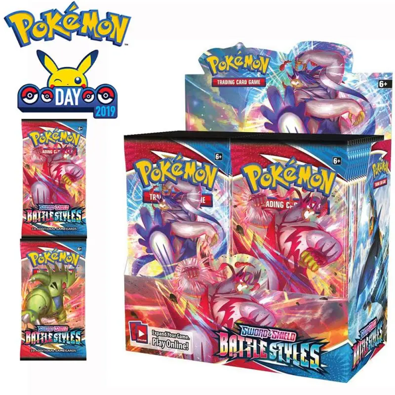 

Pokemon 324pcs Cards Tcg: Sword & Shield Battle Styles Booster Box 36Bag Sealed Trading Card Game Collectible Toys