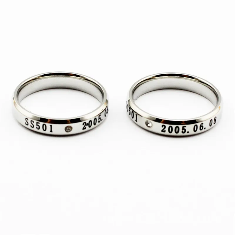 

Free Shipping 1pc Kpop SS501 Birthday Crystal Rings For Women Anillos Mujer
