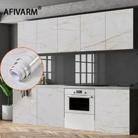 DIY Decorative Film PVC Self-Adhesive Marble Wallpaper Oil-proof Waterproof Kitchen Cabinets Wall Stickers Home Decor Stickers
