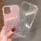 Блестящий Прозрачный чехол для iPhone 12 mini 11 Pro X XS Max XR, мягкий чехол из ТПУ для iPhone SE 2020 7 8 6 6S Plus, задняя крышка