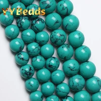 green howlite turquoises stone beads mineral turquoises round loose charm beads 4mm 12mm for jewelry making bracelets ear studs