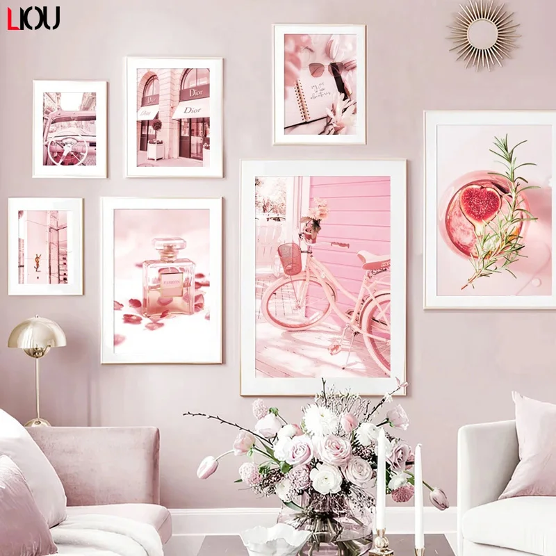 Картина с изображением пиона цветов Парижа парфюма юбки на высоком каблуке холст