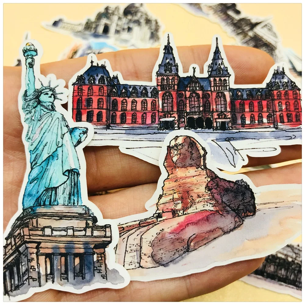 42 звёздочки винтажные дорожные всемирно известные строительные наклейки