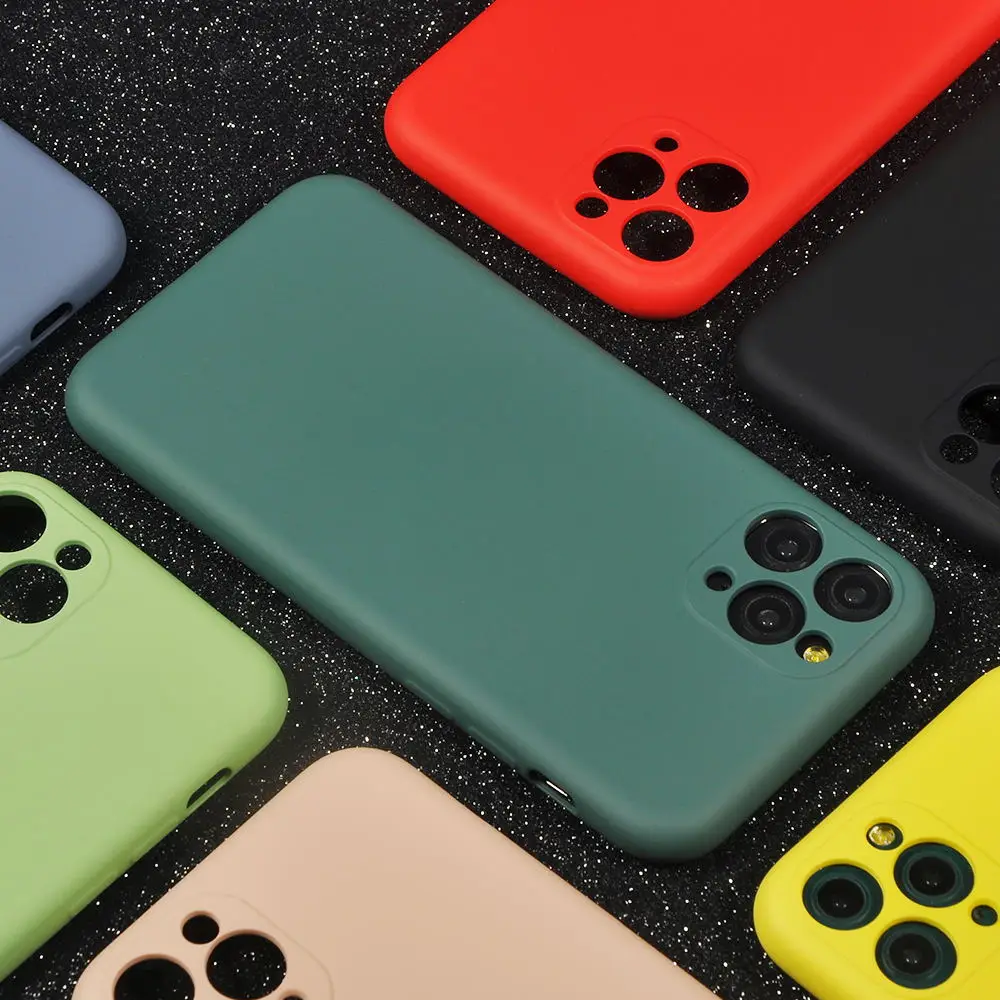 

Liquid Silicone Phone Case for iPhone 8 7 6 6s Plus 11 XR XS Max X 11Pro 11ProMAX Matte Soft Colorful Multi-thin Back Cover