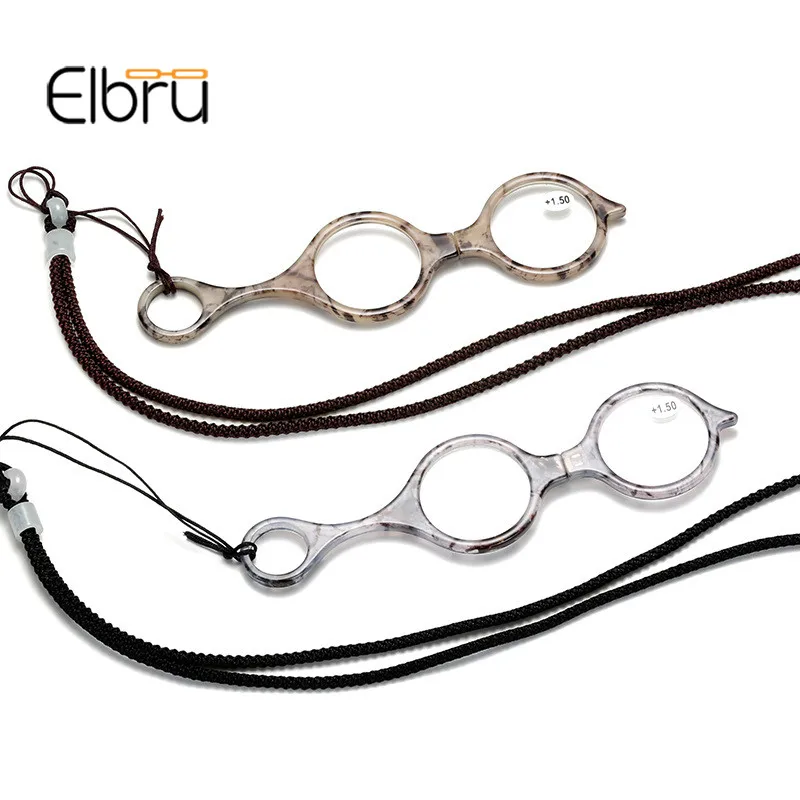 

Protable Hanging Neck Reading Glasses For Women&Men Vintage Round Frame Necklace Hyperopia Presbyopic Eyeglasses +1.0to+4.0