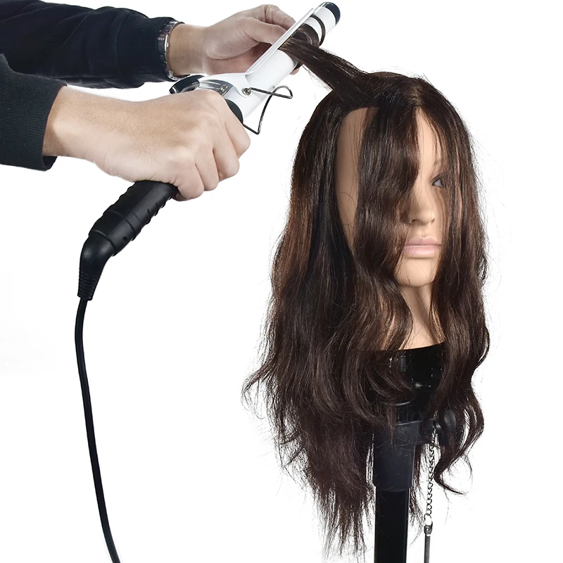 18&quot Brown Hair Training Head Practice Manikin Hairdress Hairdressing Mannequin |