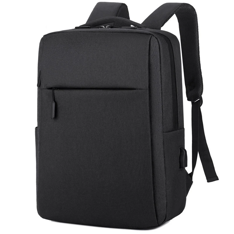 

Simple Solid Color Business Laptop Backpack Unisex Leisure Simple Travel Large Capacity Backpack USB Charging Student Schoolbag