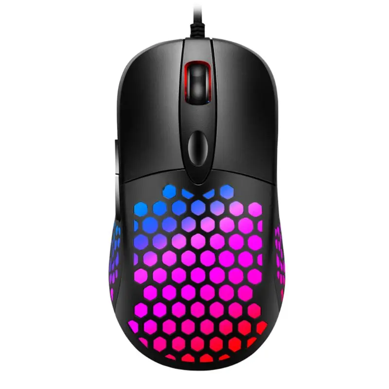 

Light Weight Wired Mouse Hollow-out Honeycomb Shell Gaming Mouce RGB Mice 6Key For PC Laptop