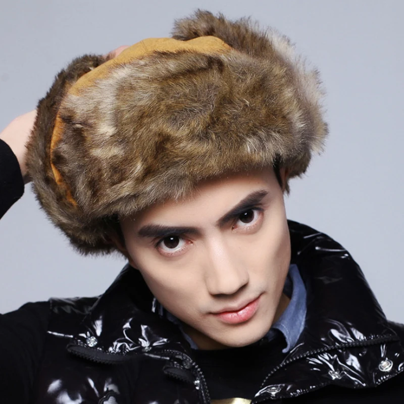 

Bomber Hat Russian Cap Thick Warm Men Women Winter Hat Ear Flap Ski Snow Trapper Cap Men Russian Ushanka Fur Hats for Men