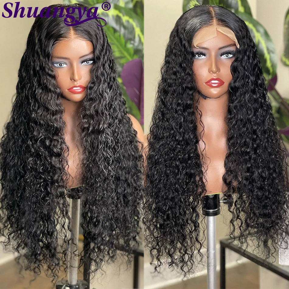 Парик из натуральных человеческих волос с прозрачной кружевной волной 28-30 дюймов