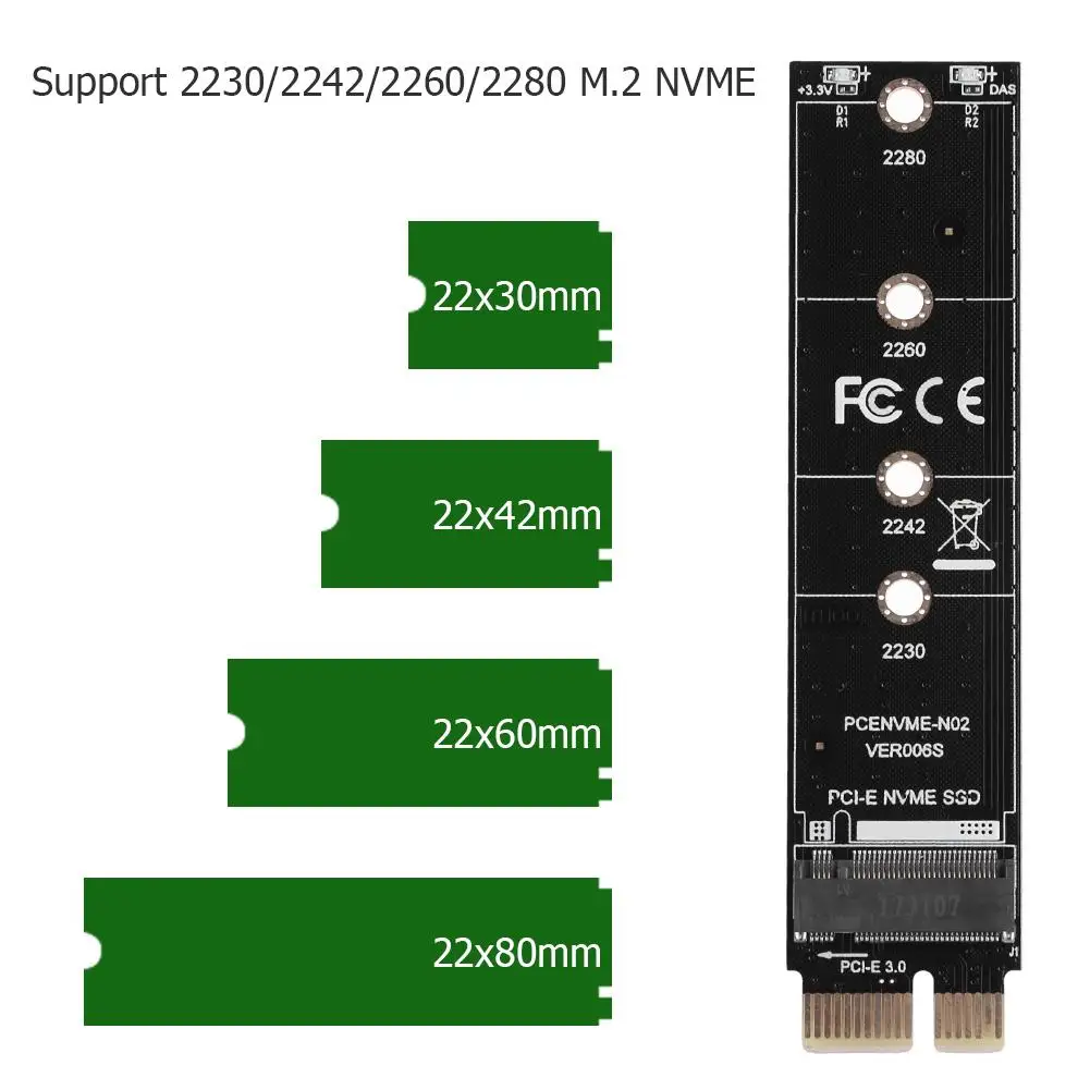 Переходная карта NVME PCIE M.2 SSD на PCI-E3.0 1x высокоскоростной удлинитель M Key NGFF