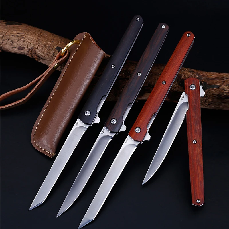 Складной Ножи открытый металлический деревянный дамасский узор M390 высокая