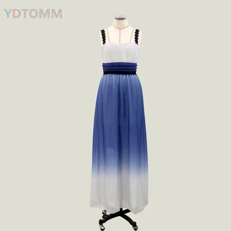 Женское длинное вечернее платье на бретельках элегантное дизайнерское макси для