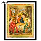 Полноразмерная картина из квадратных страз 5D, картина из страз, религиозная картина стразы, вышивка крестиком, мозаика, иконы Святой Троицы