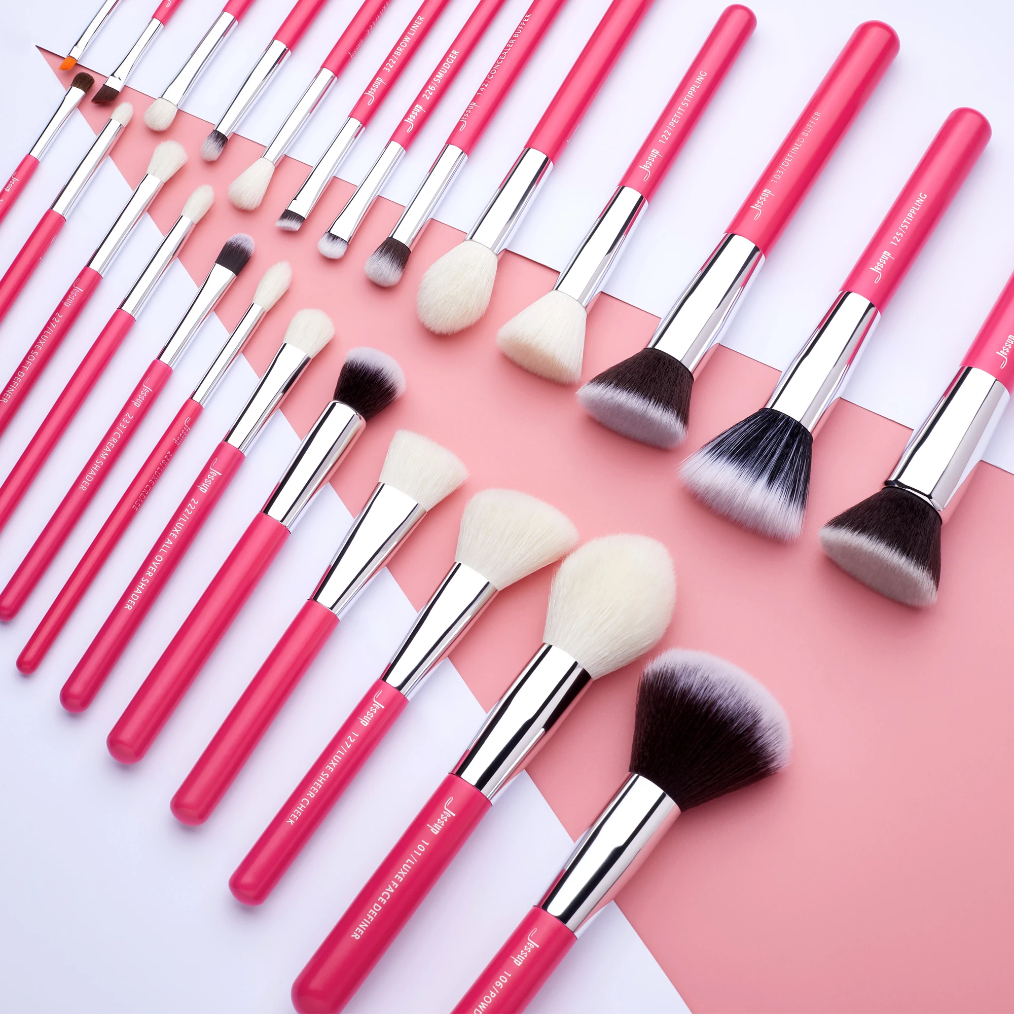 Набор кистей для макияжа Jessup Rose carmin/Silver Beauty Foundation Powder Eyeshadow Make up Brush 6 шт 25