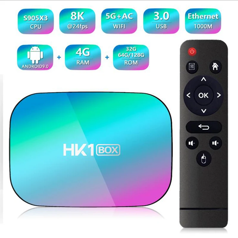 HK1 приставка Android 9 0 быстрая ТВ-приставка Amlogic S905X3 2 4G/5G Двойной Wi-Fi AC BT4.0 LAN 1000M 8K VS H96