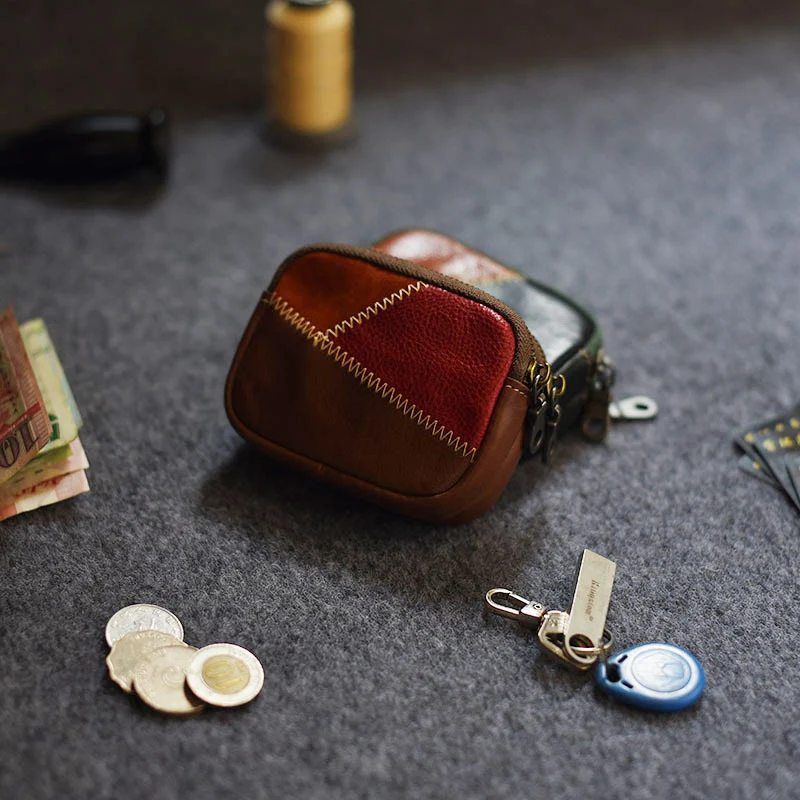 WUTA женский мини милый кошелек для монет с брелком растительного дубления кожа