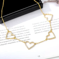 zirconia heart necklace women sweet pendant choker elegant baroque charm dangle clavicle chain glamour delicate jewelry new
