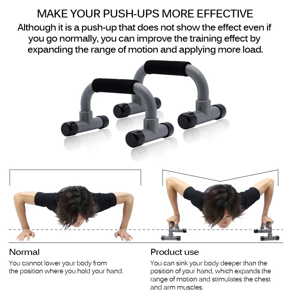 1 PairH Shape Push Up Rack Bar пластиковый серебристый пуш ап устройство силовой тренажер для