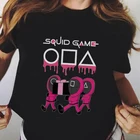 Мужские и женские мужские футболки Kang Sae Byeok, футболка с принтом кальмара, игровая футболка для косплея, черная футболка с круглым вырезом, корейские Топы