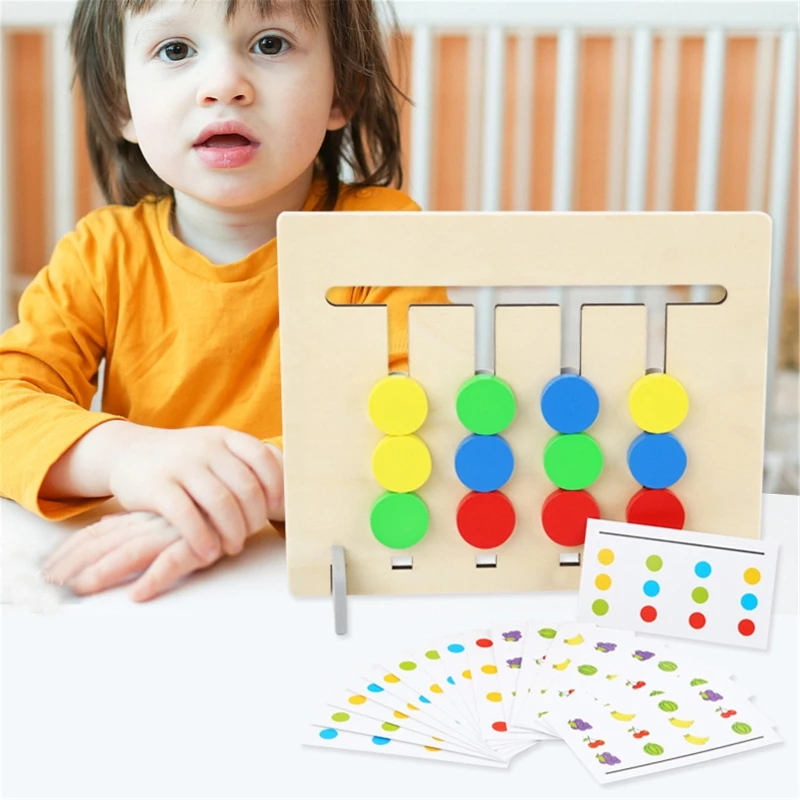 

Montessori Toy Colors and Fruits Double Sided Matching Game Logical Reasoning Training Kids Educational Toys Children Toy J60B