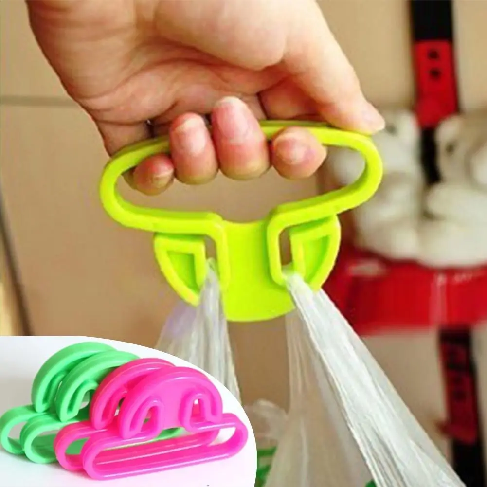 

Shopping Bag Hanger Hooks Carry Food Machine Ergonomic Plastic Anti-wear Hand Finger Home Helper Weight Capacity Random Color