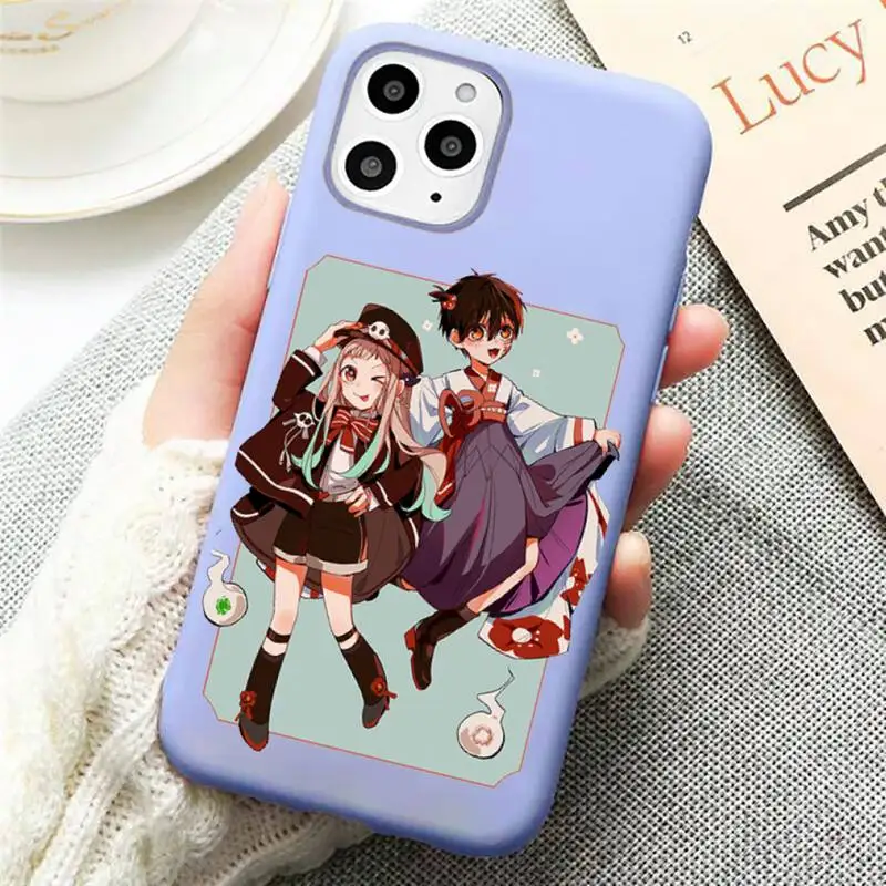 

Japanese Comics Hanako Kun Manga Phone Case Candy Color Violet for iPhone 11 12 pro XS MAX 8 7 6 6S Plus X SE 2020 XR