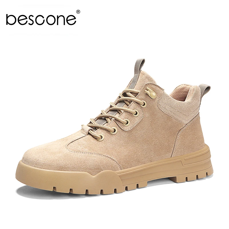 BESCONE/Мужские осенне зимние плюшевые ботильоны повседневные модные классические
