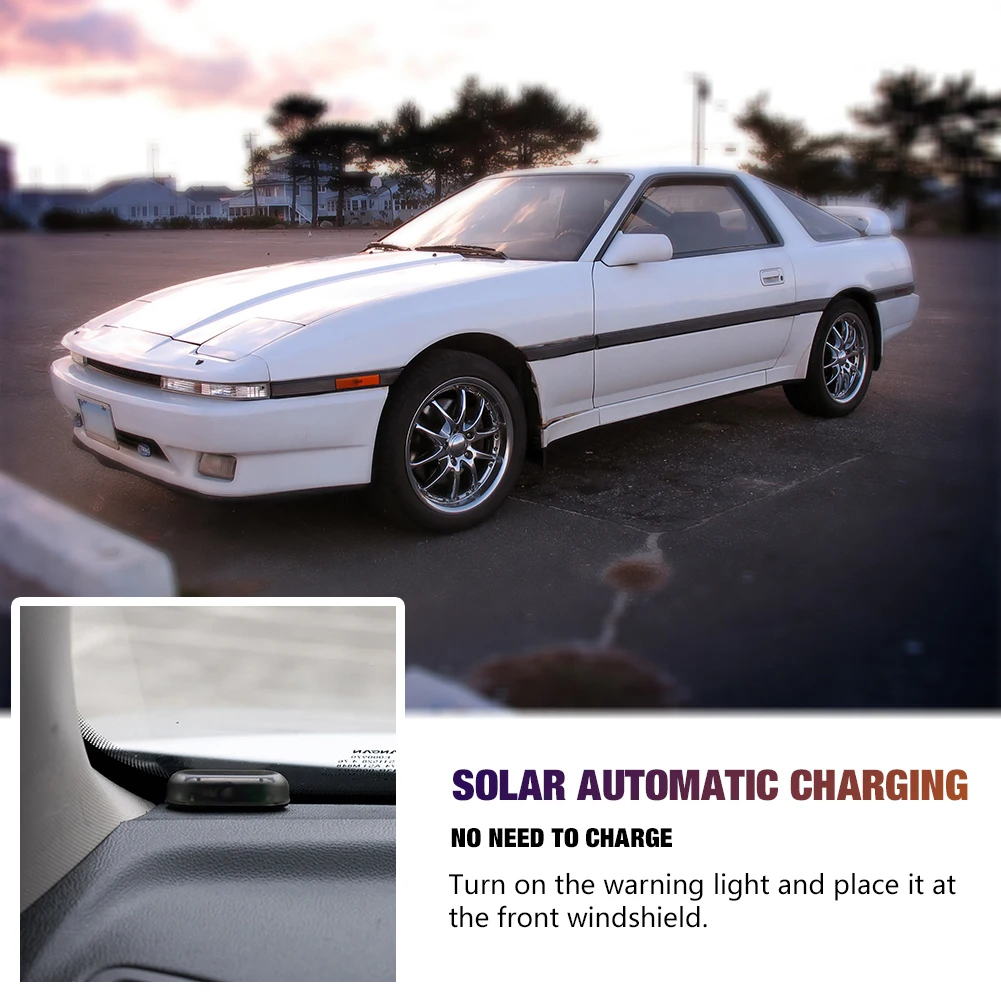 Strobe Signal Security System Universal Flash Warning LED Light Alarm Lamp Car Solar Power Simulation Fake Anti-theft Caution | Автомобили