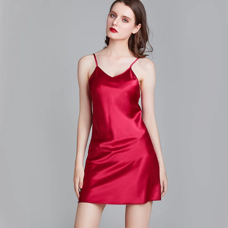 Зимняя Свадебная ночная рубашка красный атласный халат и комплект с длинным