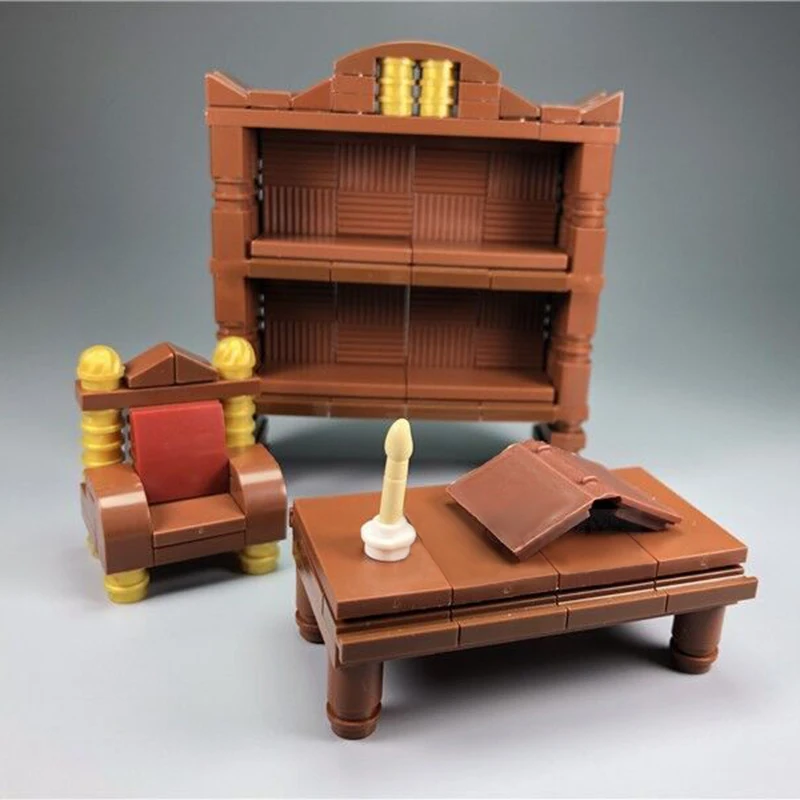 Игрушка для комнаты Классическая книжная полка MOC стол диван стул