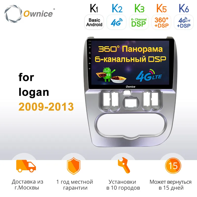 Ownice Octa Core Автомобильный плеер K3 K5 K6 для Renault Duster/Logan 2009-2013 Android 9 0 GPS радио 4G LTE DSP 360