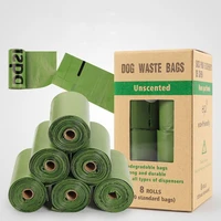 pet dog poop bags eco friendly biodegradable dog cat travel waste bags 15 bags per roll leak proof home kitchen trash bag