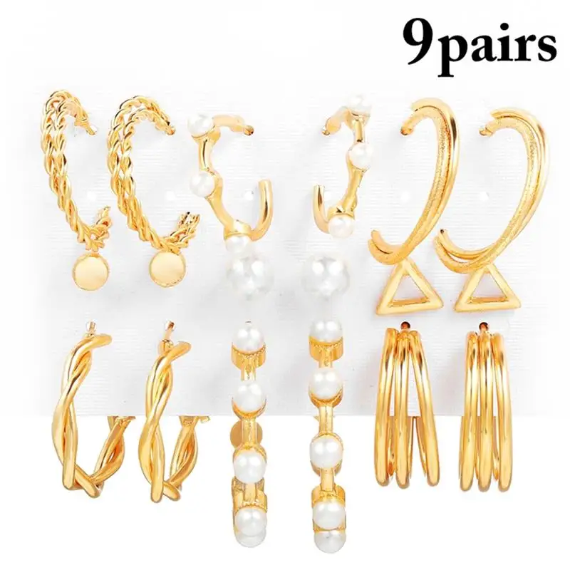 

Комплект серег женских повседневных в винтажном стиле, элегантные круглые серьги с искусственным жемчугом, ювелирные аксессуары для подар...