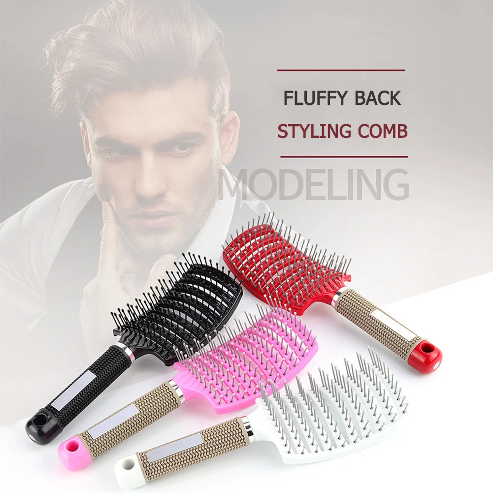 

Anti-static Hair Brush Curved Row Comb Scalp Massager Hairdressing Styling Tools for Hair Decorative Caring Accessories