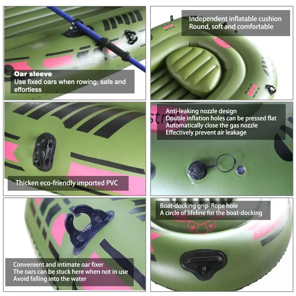 Надувная лодка 2/3 на 1/Набор для рафта человек каноэ из ПВХ с веслами и ножным