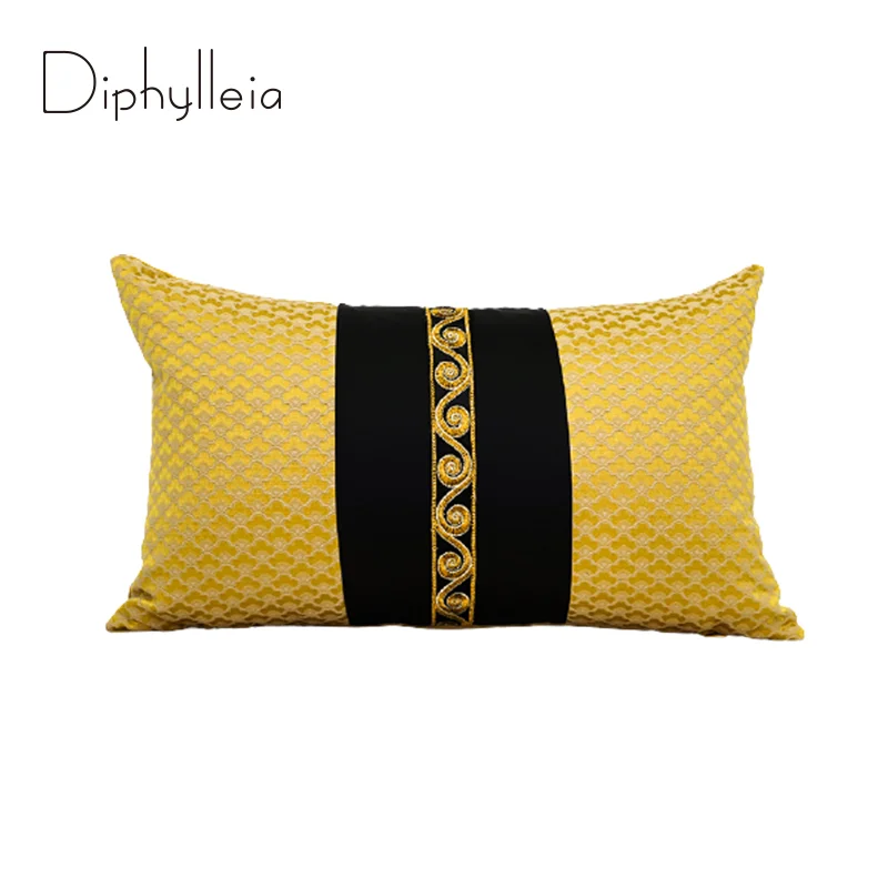 

Наволочки Diphylleia Medusa с геометрическим рисунком для поясницы, наволочки с вышивкой золотого и черного цветов с греческим узором, домашние декоративные наволочки