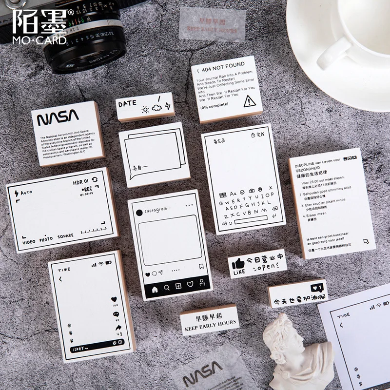 

Vintage Functional List Ins Chat Box Stamp DIY Wooden Rubber Stamps for Scrapbooking Stationery Scrapbooking Standard Stamp