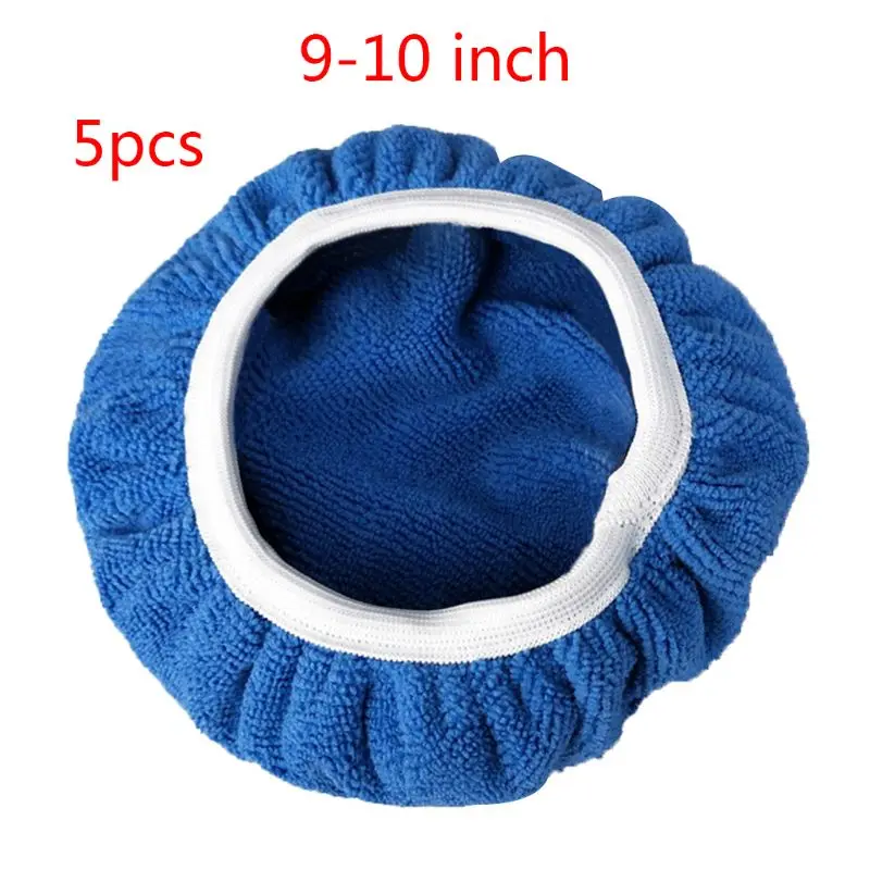 

5pcs Polishing Bonnet Buffer Pad Microfiber Bonnet Car Polisher Pad Cover for Car Paint Care 5-6" 7-8" 9-10" 3 Sizes