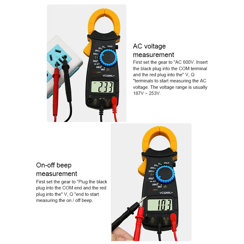 Цифровой мультиметр измеритель сопротивления напряжения и тока с щупом
