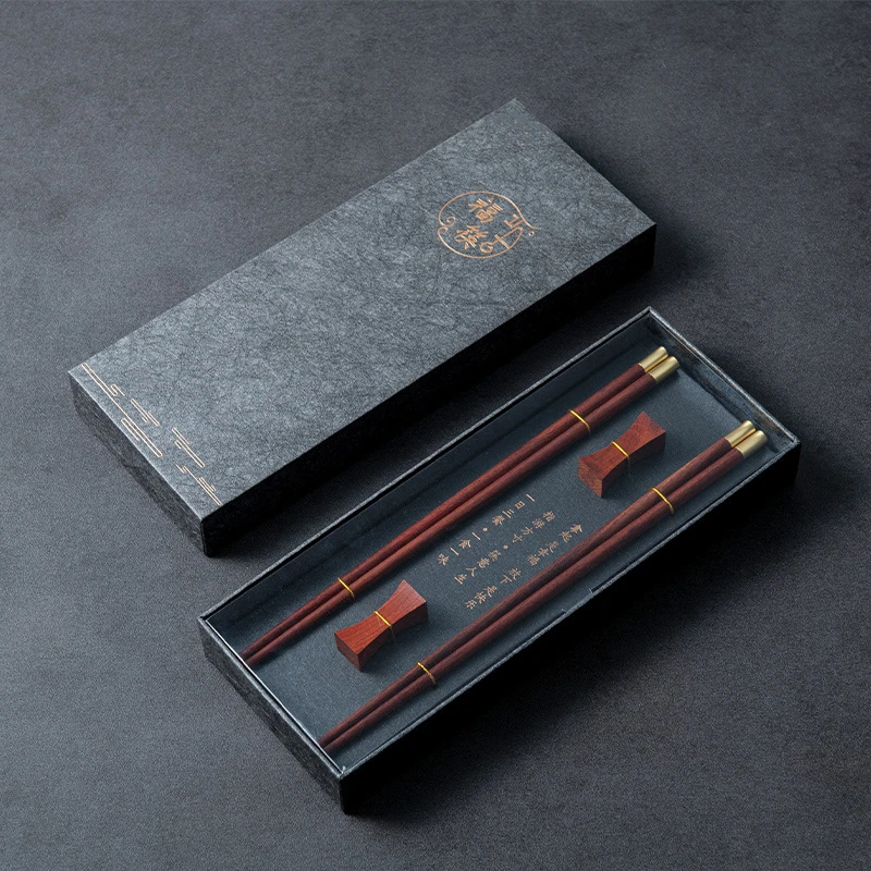 

Natural high quality rosewood chopsticks gift box packaging household tableware tableware set Chinese chopsticks high quality