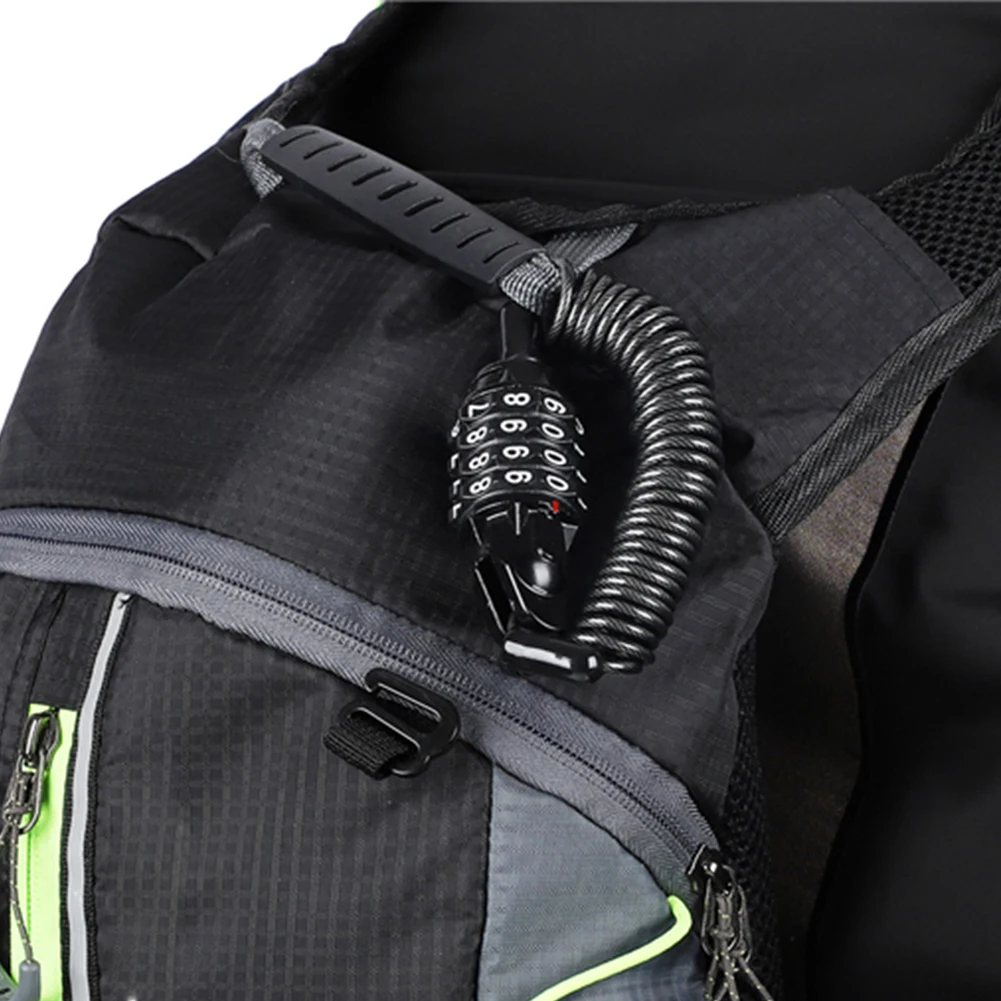 4 цифры мини портативный длинный велосипедный стальной провод шлем пароль