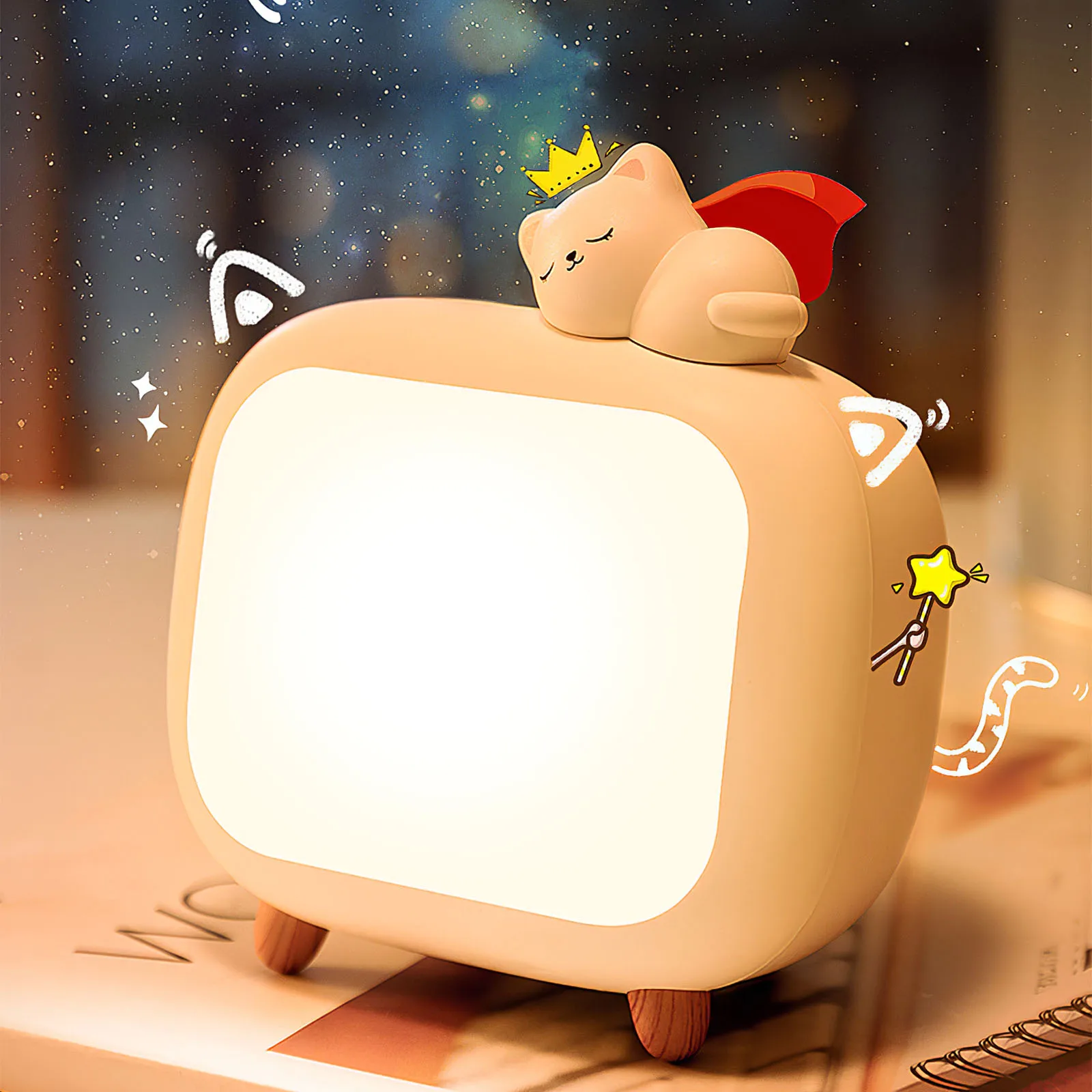 

LED Night Light Mini Cute USB Charging Bedside Lamp For Bedroom Kid's Room 3 Light Colors 5V LED Light Lamp For Room Lighting